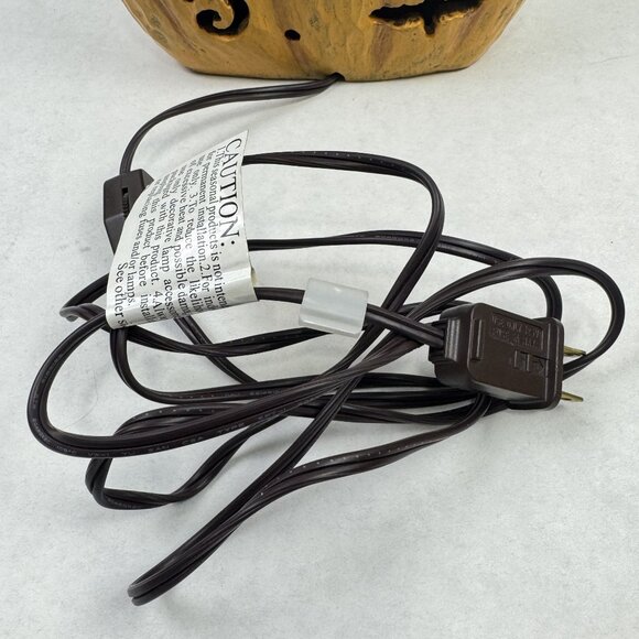 Crazy Mountain Ceramic Pumpkin-Shaped "Give Thanks" Table Lamp Cutouts Fall 7.5" - Picture 13 of 13